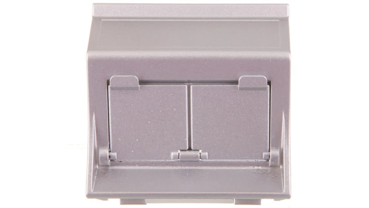 Simon Connect Płytka S500 2x RJ z osłonami skośna do adapterów MD aluminium 50000086-033