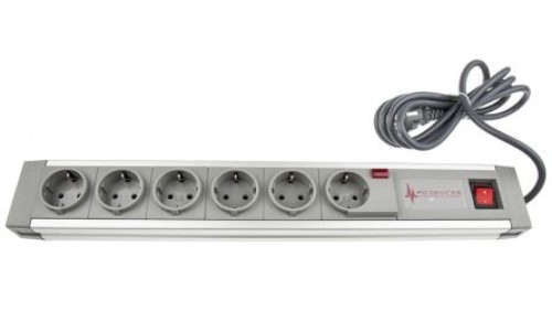 2m Przedłużacz 6 gniazda 250 V AC CEE 7/7 niemieckie Schuko/francuskie Typ F - niemieckie Schuko Tak Tak Listwa z