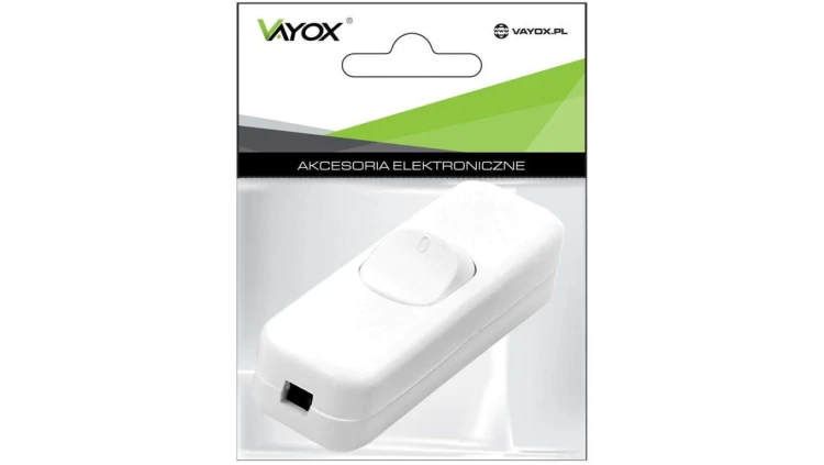 PRZEŁĄCZNIK PRZELOTOWY BIAŁY, 3A/250V Vayox Pak.