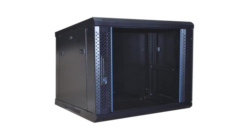 Szafa wisząca RACK 19 6U 600mm drzwi metal-szkło czarna GT zdejmowane boki Seria AB