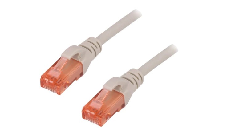 DK-1617-100 Patch cord U/UTP 6 linka Cu LSZH szary 10m 26AWG