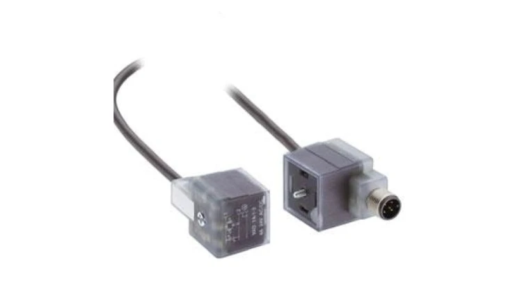Podwójny adapter elektrozaworowy DIN typu A ze zintegrowanym konektorem M12 męskie LED VAD M12 1A-VAD 1A-1-3-226/0,4 M