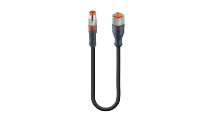 Kabel konfekcjonowany obustronnie zakończony złącze M8 męskie i złącze M12 żeńskie proste RSMV 3-RKT 4-3-224/1 M