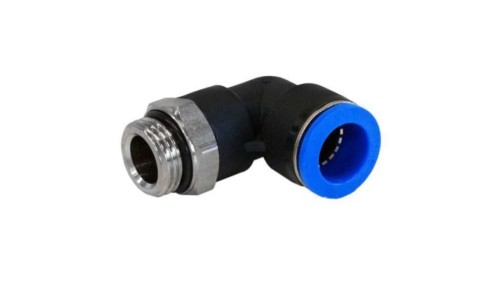Obrotowa złączka pośrednia kolankowa gwint R 1/4 męskie, Wciskane 10 mm RS PRO