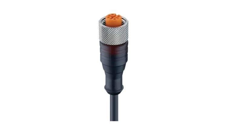 Kabel konfekcjonowany jednostronnie złącze M12 żeńskie proste 4-pinowe z gwintem samoblokującym PUR RKT 4-225/15 M