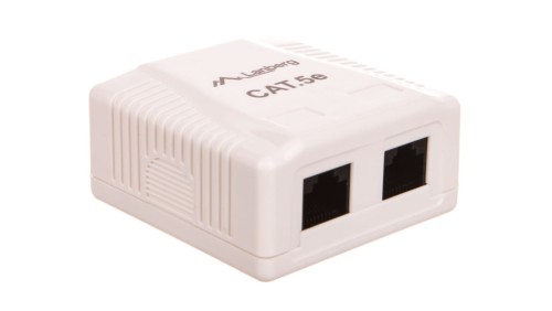 Gniazdo teleinformatyczne natynkowe UTP 2xRJ45 kat.5e OU5-0002-W