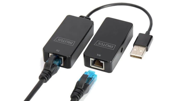 DIGITUS Przedłużacz USB 2.0 po skrętce Cat.5e/6 UTP do 50m