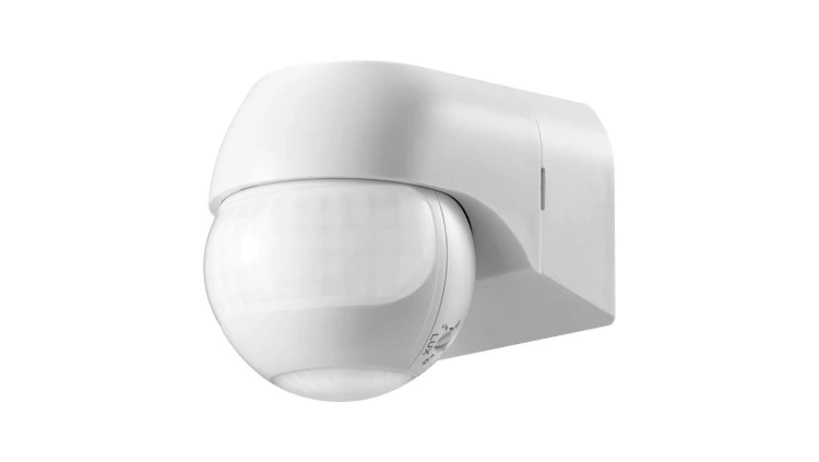 Czujnik ruchu automatyczny PIR, mini detektor natynkowy 800W 230V 180st. IP44 o zasięgu działania do 15m biały ORNO