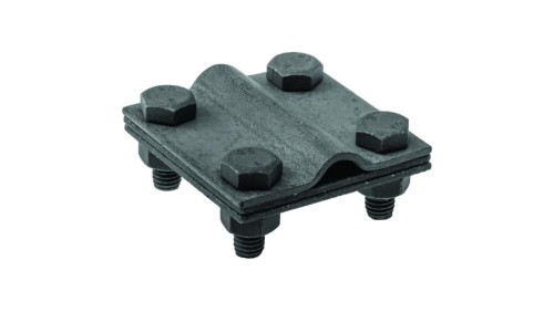 Złącze krzyżowe odgromowe MAŁE (55x55mm, trzy płytki, 4xM8) ocynk ogniowy drut bednarka Pawbol