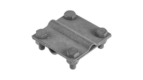 Złącze krzyżowe odgromowe MAŁE (55x55mm, dwie płytki, 4xM8) ocynk ogniowy drut bednarka PAWBOL