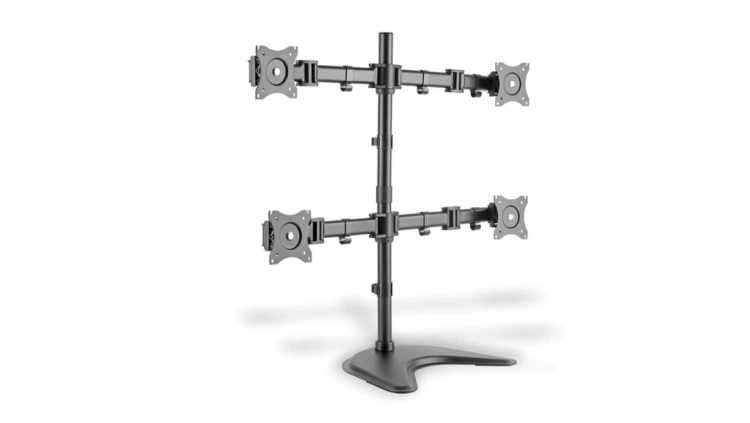 Stojak biurkowy poczwórny 4xLCD max 27 cali max obciążenie 8kg uchylno-obrotowy 360st(PIVOT) DA-90364
