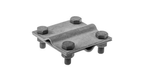 Złącze krzyżowe odgromowe DUŻE (65x65mm, dwie płytki, 4xM8) ocynk ogniowy drut bednarka Pawbol