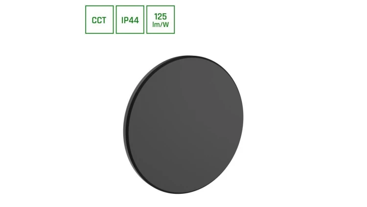 PIATTA 12W CCT 230V IP44 180x47MM CZARNY OKRĄGŁA ELEWACYJNA