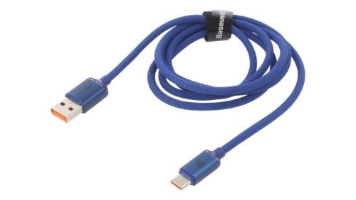 Kabel USB 2.0 USB A wtyk - USB C wtyk 1,2m niebieski tekstylny CAJY000403