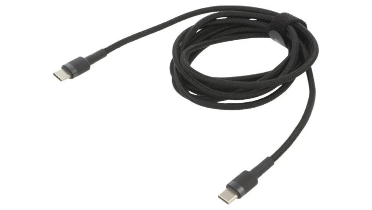 Kabel USB C wtyk z obu stron 2m czarny tekstylny 60W CATKLF-HG1
