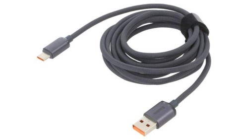 Kabel USB 2.0 USB A wtyk - USB C wtyk 2m czarny tekstylny 100W CAJY000501