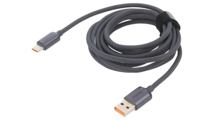 Kabel USB 2.0 USB A wtyk - USB C wtyk 2m czarny tekstylny 100W CAJY000501