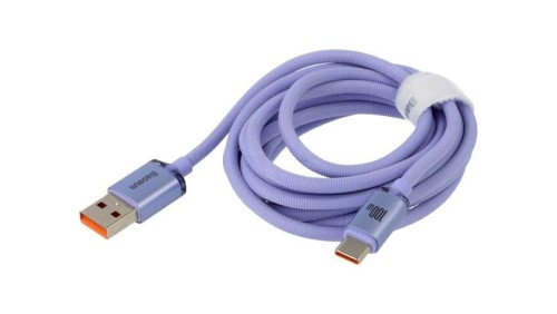 Kabel USB 2.0 USB A wtyk - USB C wtyk 2m fioletowy tekstylny CAJY000505