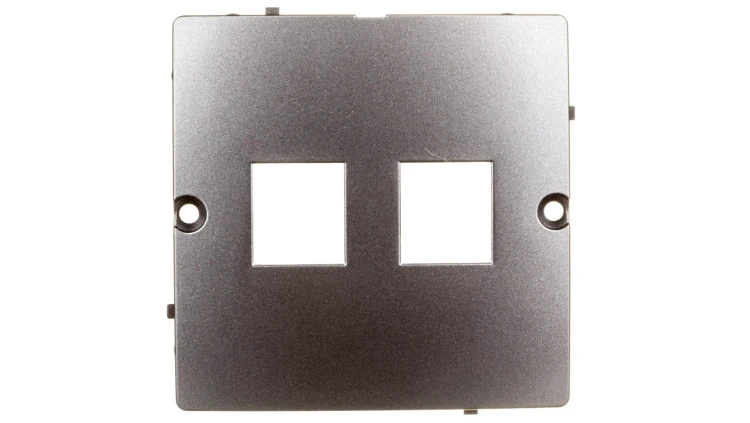 Simon Basic Pokrywa gniazda teleinformatycznego 2xRJ Keystone płaska stal inox BMGK1P/21