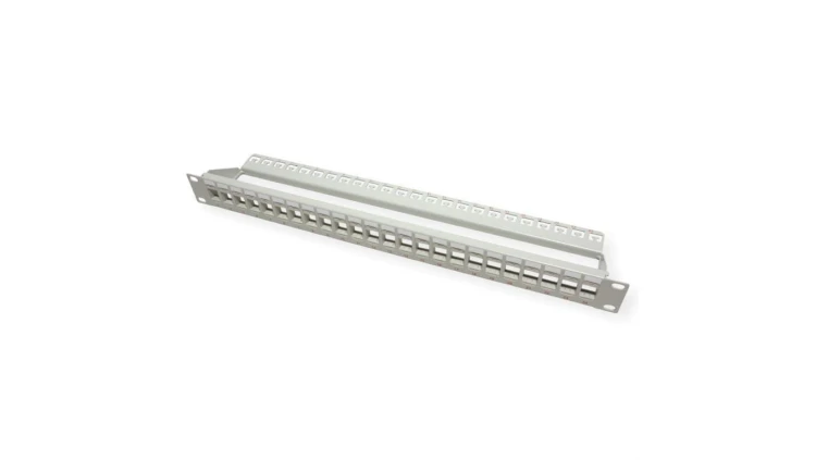 Patch panel ROLINE 19 keystone, 24P, nieekranowany, szary