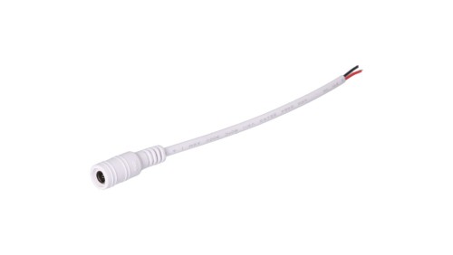 Gniazdo DC 5.5x2.1 przewód biały 15cm 22awg