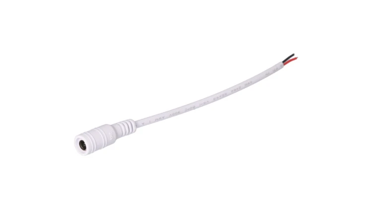 Gniazdo DC 5.5x2.1 przewód biały 15cm 22awg
