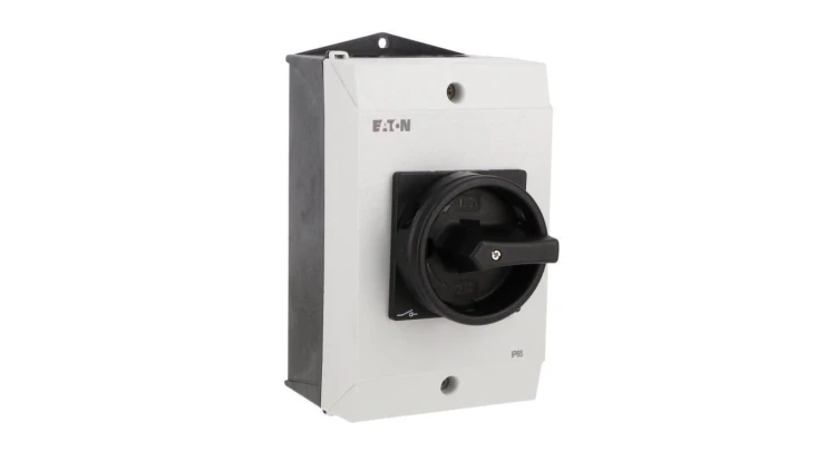 Rozłącznik 40A 3P 1Z+1R w obudowie IP65 z blachą EMC czarna rączka z blokadą P1-40/I2H/MBS/SVB-SW/HI11 199920