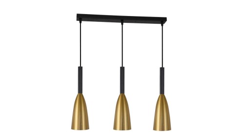 Listwa sufitowa SOLIN z trzema zwisającymi tubami złoto czarna LP-181/3L GD Light Prestige