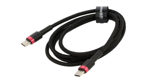 Kabel USB C wtyk z obu stron 2m czarny tekstylny 60W CATKLF-H91