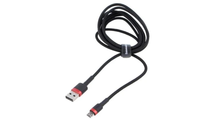Kabel High Speed, USB 2.0 1m czarny tekstylny 2,4A CAMKLF-B91
