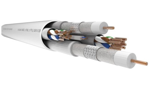 Kabel multimedialny tcMultikabel PRO (500m) 2x kat.6/ 2x RG-6CU ekran./ FTTH 2J