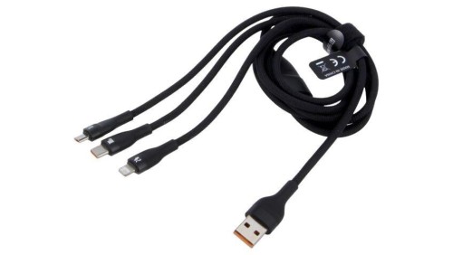 Kabel USB 2.0 1,2m czarny 100W 6A CASS030001
