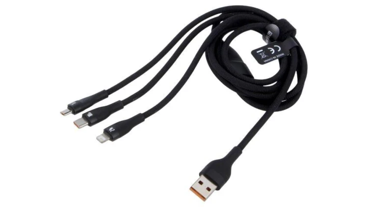 Kabel USB 2.0 1,2m czarny 100W 6A CASS030001