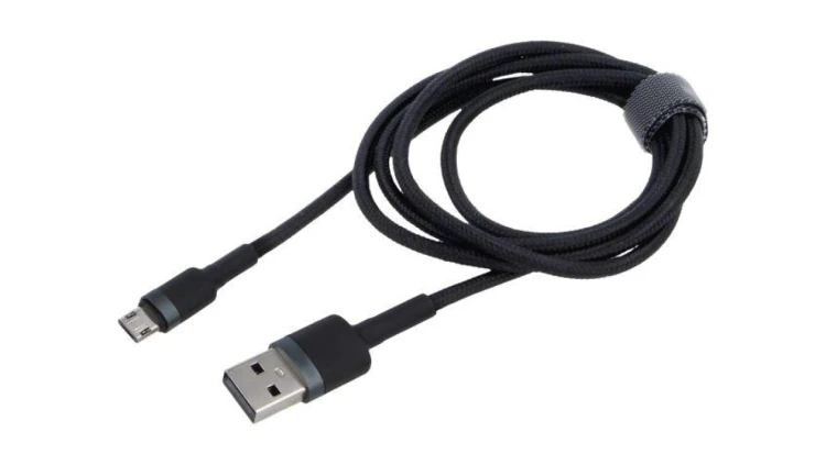 Kabel High Speed, USB 2.0 1m czarny tekstylny 2,4A CAMKLF-BG1