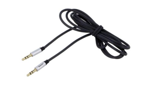 Kabel Jack 3,5mm 3-PIN wtyk z obu stron 1,5m czarny tekstylny CAM30-CS1