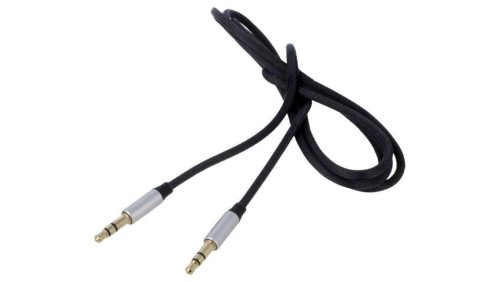 Kabel Jack 3,5mm 3-PIN wtyk z obu stron 1m czarny tekstylny CAM30-BS1