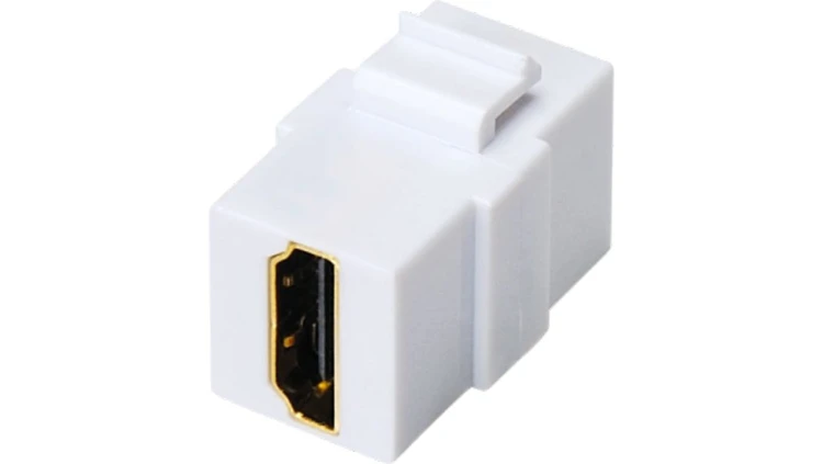 Gniazdo HDMI typu keystone (2x żeńskie), kolor biały ALANTEC MKA-HDMI-B
