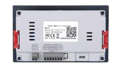 Panel operatorski HMI dotykowy 4,3 cala RS PRO rozdzielczość: 480 X 272pikseli LCD, TFT IP65 COM1: RS422/RS485,