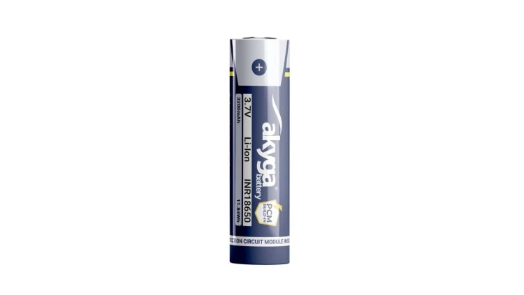 Akumulator litowo-jonowy Akyga AKY2461 INR18650-32M-PCM Li-Ion 3.7V / 3200mAh z zabezpieczeniem
