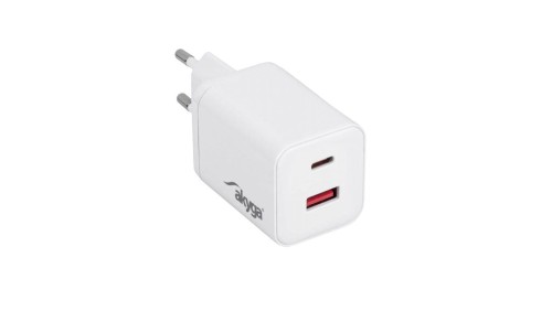 Ładowarka sieciowa Akyga AK-CH-28 45W USB-C USB-A PD GaN 5-20V / 2.25-3A biała