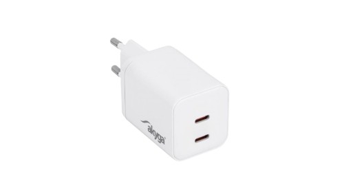 Ładowarka sieciowa Akyga AK-CH-29 45W 2x USB-C PD GaN 5-20V / 2.25-3A biała