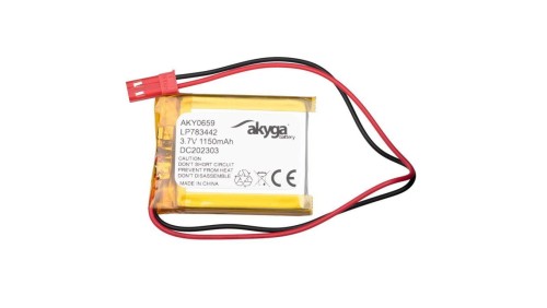 Akumulator litowo-polimerowy Akyga AKY0659 LP783442 Li-Po 3.7V / 1150mAh PCM JST 2.54 2-Pin 150mm