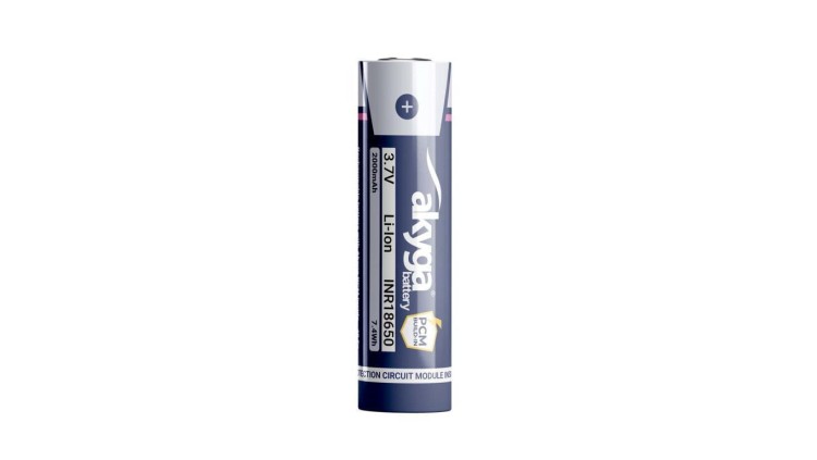 Akumulator litowo-jonowy Akyga AKY2457 INR18650-20M-PCM Li-Ion 3.7V / 2000mAh z zabezpieczeniem