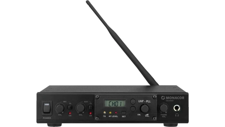 Profesjonalny 16-kanałowy system transmisji sygnału audio z syntezą PLL, mono, 863-865MHz, z akcesoriami PLL TXA-800ST