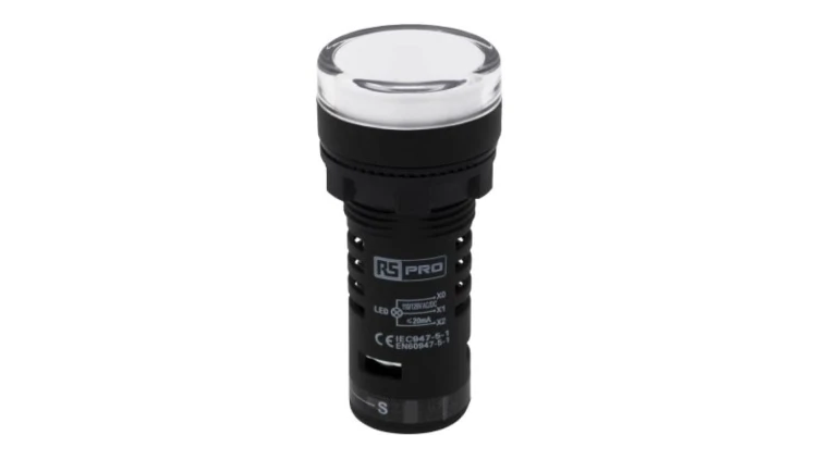 Lampka kontrolna w komplecie z układem testowym, Ø 22mm, IP65, RS PRO