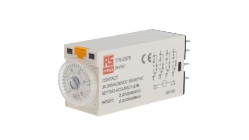 Przekaźnik czasowy zwłoczny jednofunkcyjny 0.5 → 10s 4PDT 4-stykowy 4PDT 24V dc