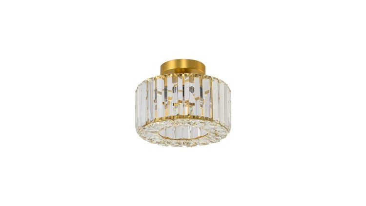 Plafon Galactico z eleganckim szklanym kloszem w stylu Glamour złote elementy LP-2383/1C GD Light Prestige