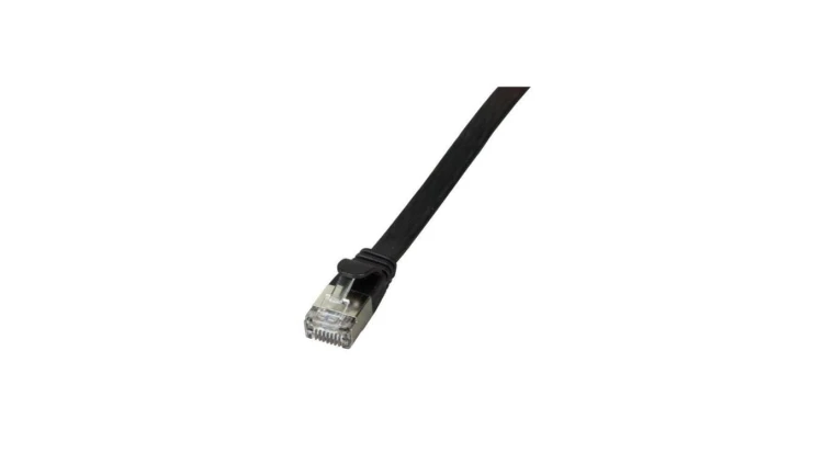 Patchcord płaski U/FTP 0,5m Cat.6A czarny