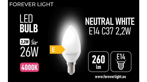 Żarówka LED E14 C37 2.2W 260lm 4000K klasa E Forever Light
