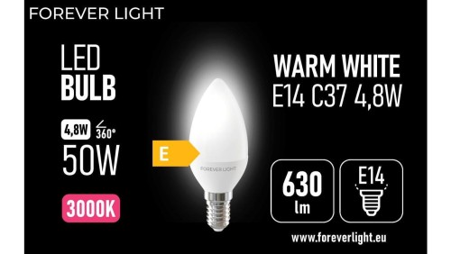 Żarówka LED E14 C37 4.8W 630lm 3000K klasa E Forever Light